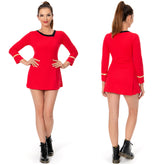 Star Trek TNG Kleid Uniform Cosplay Kostüm Karneval Fasching Party Rot & Blau & Gelb Erwachsene