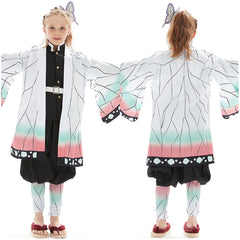 Kinder Mädchen Demon Slayer Kochou Shinobu Cosplay Kostüm Uniform Outfit Halloween Karneval Anzug