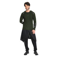 Herren Mittelalter Hoodie Pullover Hoodie Cosplay Kostüm Outfits Halloween Karneval Anzug