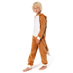 Kinder Tierkostüm Fuchs mit Schwanz Pajamas Kostüm