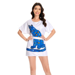 ABBA 70er Jahr Kleid Retro Style Damen Kleid Sommer kurzarm Outfits