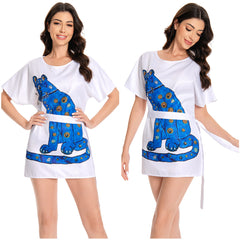 ABBA 70er Jahr Kleid Retro Style Damen Kleid Sommer kurzarm Outfits