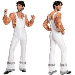 Herren Retro Style Cosplay Kostüm Outfits Halloween Karneval Anzug Bjorn Ulvaeus ABBA