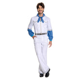 Herren Cosplay Kostüm Jumpsuit Outfits Halloween Karneval Anzug ABBA Benny Anderson Retro Style