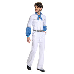 Herren Cosplay Kostüm Jumpsuit Outfits Halloween Karneval Anzug ABBA Benny Anderson Retro Style