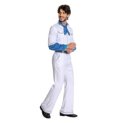 Herren Cosplay Kostüm Jumpsuit Outfits Halloween Karneval Anzug ABBA Benny Anderson Retro Style