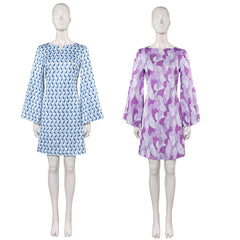 Damen Hippie Cosplay Kostüm Outfits Halloween Karneval Anzug Retro Kleid