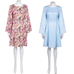 Damen Retro Hippie Kleid Cosplay Kostüm Halloween Karneval Party Anzug