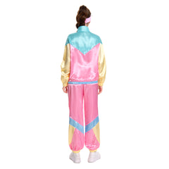 Damen 80er Jahre Kostüm Cosplay Kostüm Outfits Halloween Karneval Party Anzug 2 Stück Windbreaker Outfits 80er Jahre Trainingsanzug