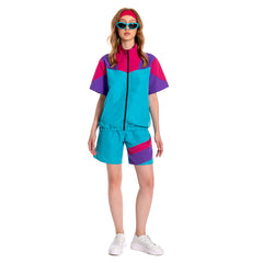 unisex Jogging Anzüge 2 Stück Set Cosplay Kostüm Outfits Halloween Karneval Anzug 80er 90er Jahre Trainingsanzüge Set