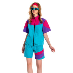 unisex Jogging Anzüge 2 Stück Set Cosplay Kostüm Outfits Halloween Karneval Anzug 80er 90er Jahre Trainingsanzüge Set