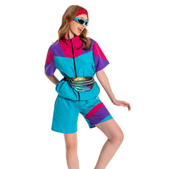 unisex Jogging Anzüge 2 Stück Set Cosplay Kostüm Outfits Halloween Karneval Anzug 80er 90er Jahre Trainingsanzüge Set