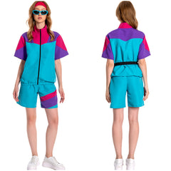 unisex Jogging Anzüge 2 Stück Set Cosplay Kostüm Outfits Halloween Karneval Anzug 80er 90er Jahre Trainingsanzüge Set