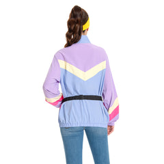 Damen 80er Jahre Jacke Cosplay Kostüm Outfits Halloween Karneval Anzug