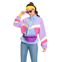 Damen 80er Jahre Jacke Cosplay Kostüm Outfits Halloween Karneval Anzug