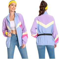 Damen 80er Jahre Jacke Cosplay Kostüm Outfits Halloween Karneval Anzug