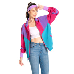 Damen rosa Cosplay Kostüm Outfits Halloween Karneval Anzug Jacke 80er