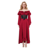 Damen Mittelalter Kleid Cosplay Kostüm Outfits Halloween Karneval Anzug
