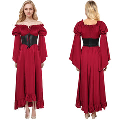 Damen Mittelalter Kleid Cosplay Kostüm Outfits Halloween Karneval Anzug