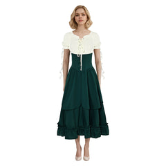 Damen Mittelalter Cosplay Kostüm Outfits Halloween Karneval Anzug Kleid