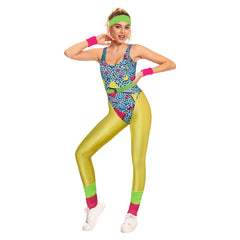 80er 90er Jahre Damen Sport Cosplay Kostüm Outfits Halloween Karneval Anzug