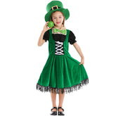 Kinder Mädchen Kleid St. Patrick’s Day Cosplay Kostüm Party Halloween Karneval Anzug