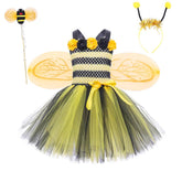 Kinder Mädchen TUTU Kleid Bienenflügel Set Mesh Rock Cosplay Kostüm Outfits Halloween Karneval Anzug