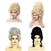 Hohe Mütze höfische adlige Damen Perücke lange lockige Haare Kopfbedeckung