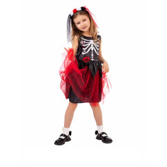 Día de los Muertos Kinder Mädchen Kleid Cosplay Kostüm Outfits Halloween Karneval Anzug Halloween Tag der Toten