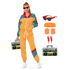 unisex Halloween Cosplay Cosplay Kostüm Outfits Halloween Karneval Anzug 80er Jahre Workout Kostüm Kostüm Outfit Set für Erwachsene