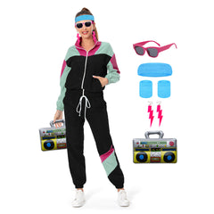 unisex Halloween Cosplay Cosplay Kostüm Outfits Halloween Karneval Anzug 80er Jahre Workout Kostüm Kostüm Outfit Set für Erwachsene