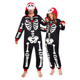 Erwachsene Unisex Schlafanzug Leuchtender Totenkopf einteiliger Pyjama