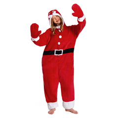 Unisex Erwachsene Familienpyjamas Weihnachten - Schneemann, Rentier Weihnachtsmann Schlafanzug einteiliger Pyjama