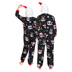 Erwachsene Unisex Jack Skellington Kostüm Schlafanzug Halloween Karneval Outfit