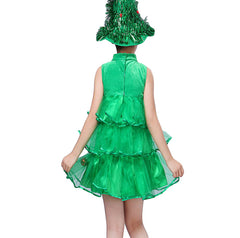 Kinder Mädchen Weihnachten Weihnachtsbaum Kleid Cosplay Kostüm Outfits Halloween Karneval Anzug