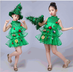 Kinder Mädchen Weihnachten Weihnachtsbaum Kleid Cosplay Kostüm Outfits Halloween Karneval Anzug