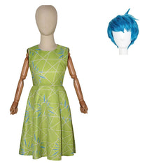 alles steht kopf 2 Kinder Mädchen Kleid Inside Out -Joy Cosplay Kostüm Outfits Halloween Karneval Anzug