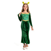 Kinder Mädchen Shrek Prinzessin-Fiona Kleid Cosplay Kostüm Outfits Party Verkleidung Anzug