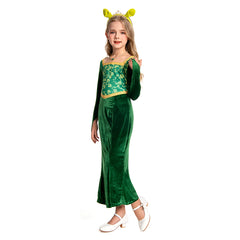 Kinder Mädchen Shrek Prinzessin-Fiona Kleid Cosplay Kostüm Outfits Party Verkleidung Anzug