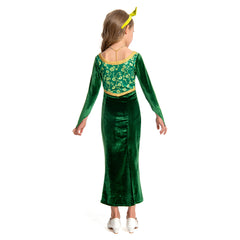 Kinder Mädchen Shrek Prinzessin-Fiona Kleid Cosplay Kostüm Outfits Party Verkleidung Anzug