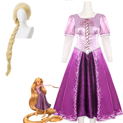 Mädchen Rapunzel Cosplay Kostüm Outfits Halloween Karneval Kinder Kleid