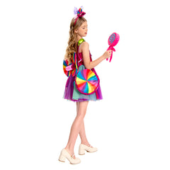 Kinder Mädchen Süßigkeit Cosplay Kostüm Outfits Fantasia Halloween Karneval Party