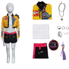 Kinder Mädchen Rumi Cosplay Kostüm Halloween Karneval Party Anzug