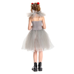 Mädchen Tülle Kleid Pennywise Hochzeit Partykleid Geburstag Festkleid Ärmellos Kostüm