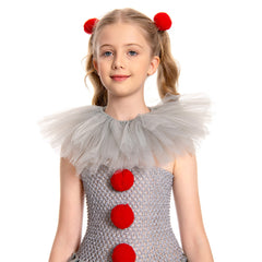 Mädchen Tülle Kleid Pennywise Hochzeit Partykleid Geburstag Festkleid Ärmellos Kostüm
