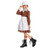 Kinder Mädchen Thanksgiving 17Jahrhundert Kolonialstil Pilger Hirtenmädchen Kleid Cosplay Kostüm Outfits Halloween Karneval Anzug