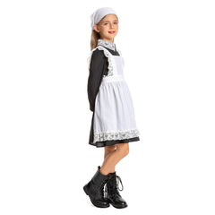 Kinder Mädchen Thanksgiving 17. Jahrhundert Kolonialstil Pilger Hirtenmädchen Kleid Cosplay Kostüm Outfits Halloween Karneval Anzug