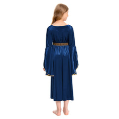 Kinder Mädchen blau Retro Mittelalterliches Palast Prinzessin Kleid Cosplay Kostüm Outfits Halloween Karneval Anzug