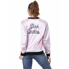 Grease: Rise of the Pink Ladies Cosplay Danme Jacke Erwachsene Satin Mantel Kostüm Retro Fancy Jacke