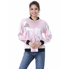 Grease: Rise of the Pink Ladies Cosplay Danme Jacke Erwachsene Satin Mantel Kostüm Retro Fancy Jacke